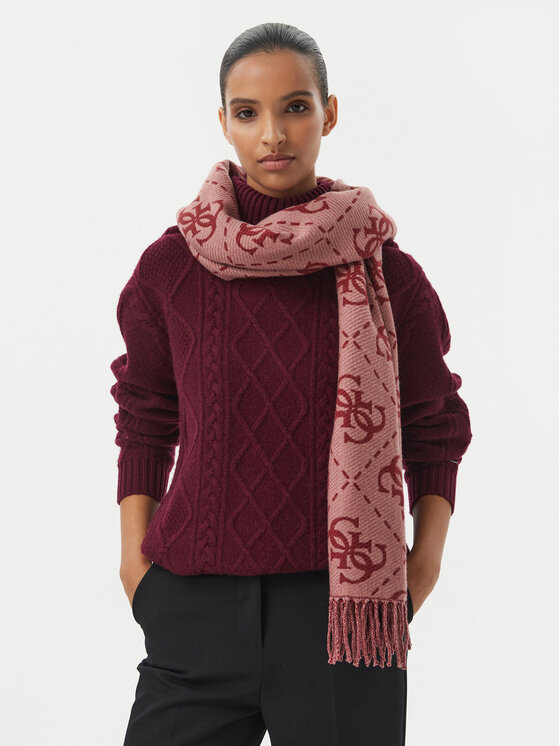 Guess Szalik Guess AW5217 VIS03 Bordowy