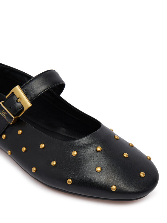Tommy Hilfiger Balerini Tommy Hilfiger Th Buckle Leather Stud Ballerina FW0FW09541 Negru