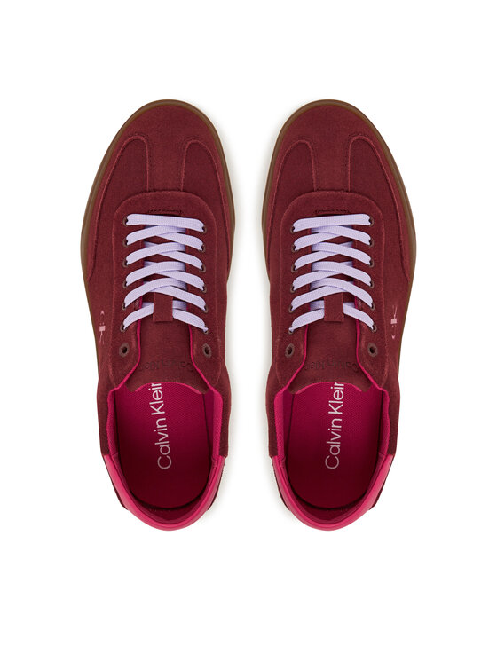 Calvin Klein Sneakers Calvin Klein Low Pro Cups Lace Up Sue Mix Mg HW0HW02683 Bordeaux
