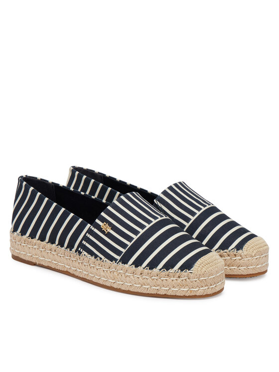 Tommy Hilfiger Espadryle Tommy Hilfiger Th Platform Espadrille Stripes FW0FW09143 Granatowy