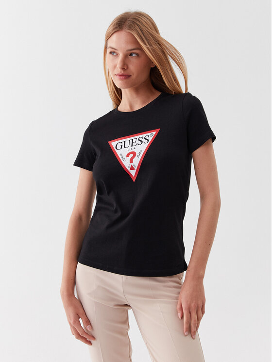 Guess Guess Футболка W1YI1B I3Z14 Чорний Slim Fit