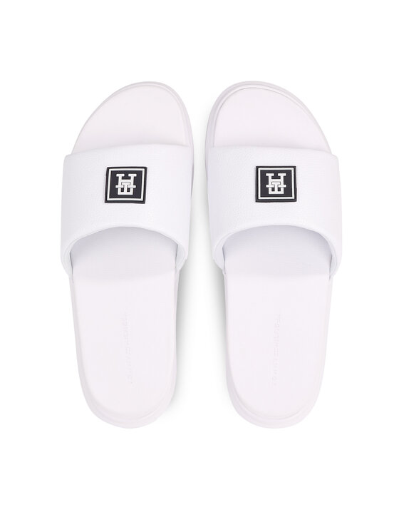 Tommy Hilfiger Klapki Tommy Hilfiger Dual Density Th Pool Slide FM0FM05016 Biały