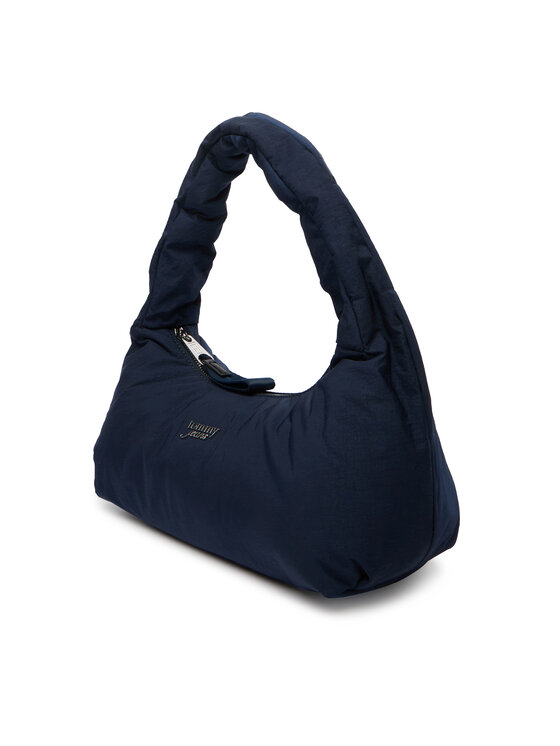 Tommy Jeans Ročna torba Tommy Jeans Metal Logo Padded Strap Shoulder Bag AW0AW18583 Mornarsko modra