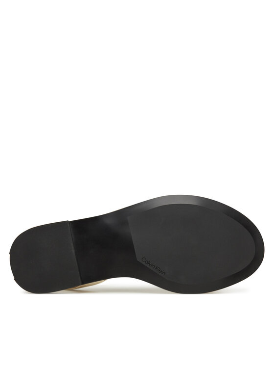Calvin Klein Sandali Calvin Klein Flat Sandal W/Ck Hw - Lth HW0HW02367 Écru
