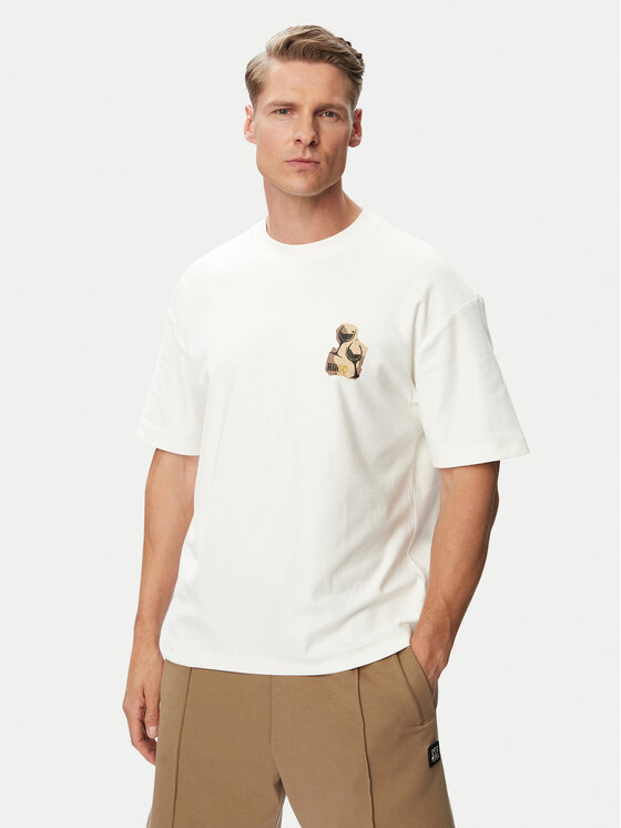 HUGO HUGO Футболка Detzi 50563795 Білий Relaxed Fit