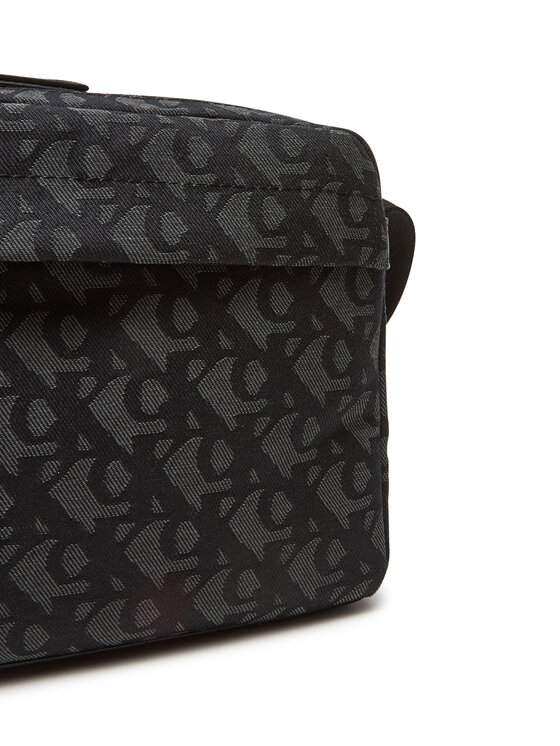 Calvin Klein Geantă crossover Calvin Klein Slouched Monogram Mini Zip Fligh LV04G3175G Negru