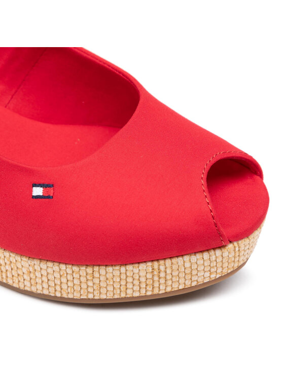 Tommy Hilfiger Espadrillas Tommy Hilfiger Iconic Elba Sling Back Wedge FW0FW04788 Rosso