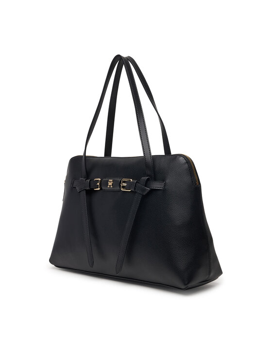 Tommy Hilfiger Kabelka Tommy Hilfiger Th Buckle Tote AW0AW19032 Černá