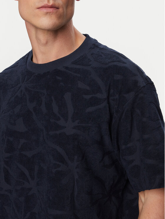 BOSS BOSS Camiseta Flower 50559227 Azul marino Regular Fit