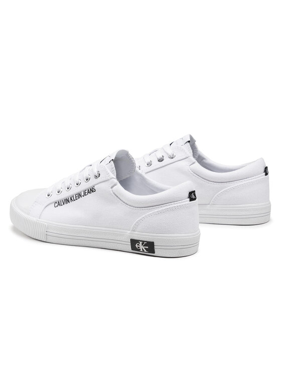 Calvin Klein Jeans Trampki Calvin Klein Jeans Vulcanized Sneaker Laceup Co YM0YM00014 Biały