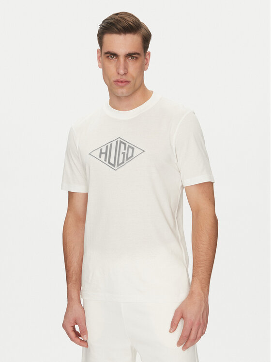 HUGO HUGO Футболка Dalendi 50534934 Écru Regular Fit
