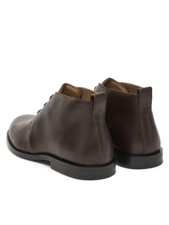 Calvin Klein Šnurovacia obuv Calvin Klein Ess Rubber Desert Boot Lth HM0HM01979 Hnedá