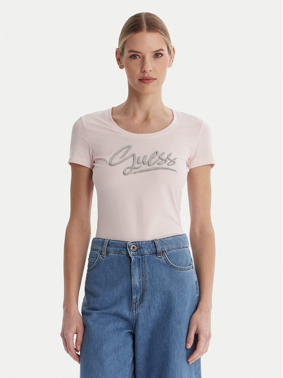 Guess Guess Camiseta W6RI24 J1314 Rosa Regular Fit
