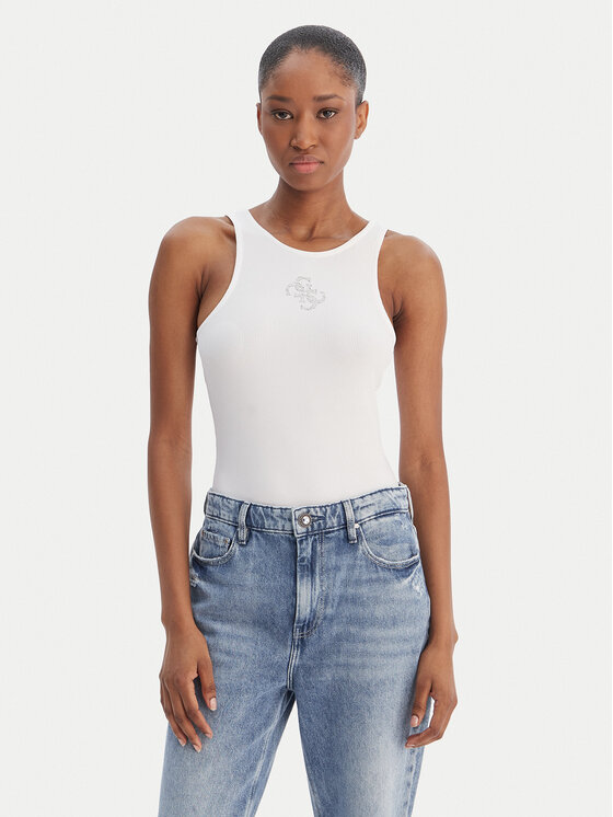Guess Guess Top W6RP39 KD092 Blanco Regular Fit