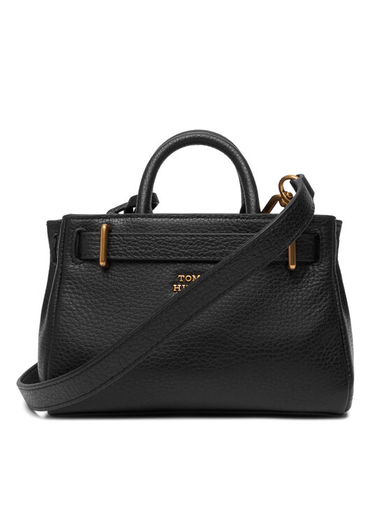 Tommy Hilfiger Дамска чанта Tommy Hilfiger American Icon Micro Tote Leather AW0AW18167 Черен