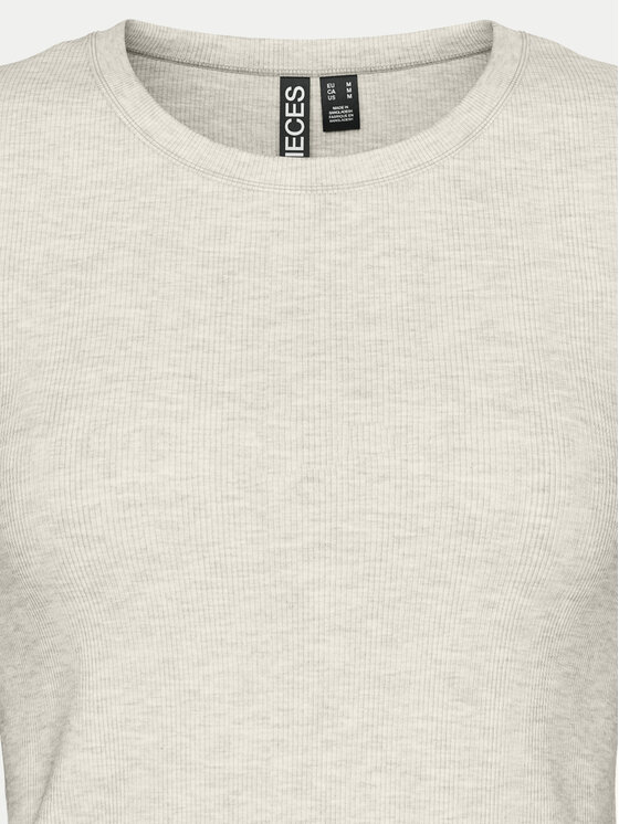 Pieces Pieces Футболка May 17154483 Сірий Slim Fit