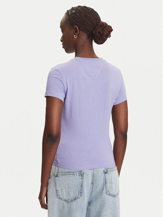Tommy Jeans Tommy Jeans T-shirt Linear DW0DW21164 Viola Slim Fit