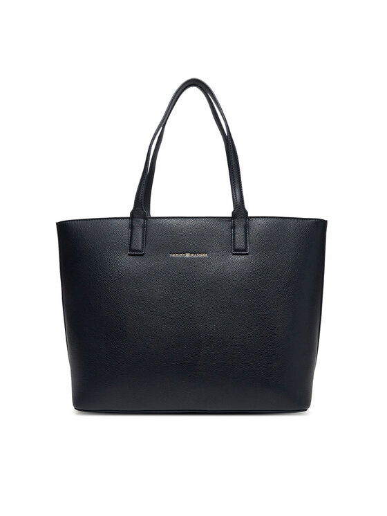 Tommy Hilfiger Kabelka Tommy Hilfiger Th Logotape Tote AW0AW17449 Tmavomodrá