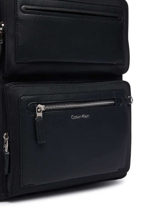 Calvin Klein Hátizsák Calvin Klein Ssnl Raised Logo Double Pocket B LV04D3498G Fekete
