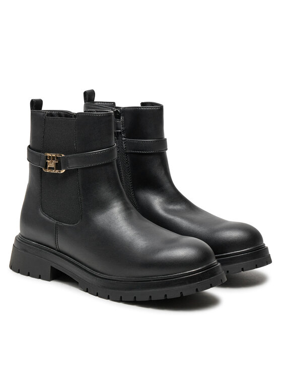 Tommy Hilfiger Botki Tommy Hilfiger Chelsea Boot T3A5-33572-1351 S Czarny