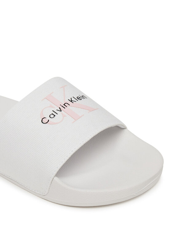 Calvin Klein Jeans Nazouváky Calvin Klein Jeans Slide Monogram Wn Logo Ck YW0YW01967 Bílá