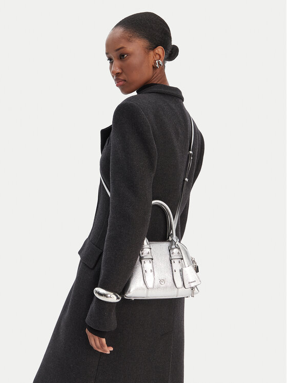 PINKO Сумка PINKO Bowling Bag Zip Mini AI 25-26 PLTT 105333 A0QO Срібний