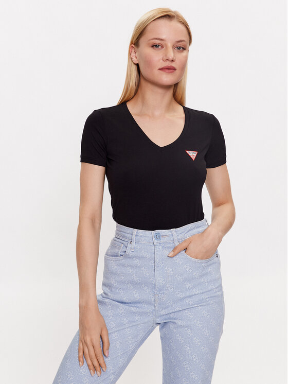 Guess Guess Футболка W2YI45 J1314 Чорний Slim Fit