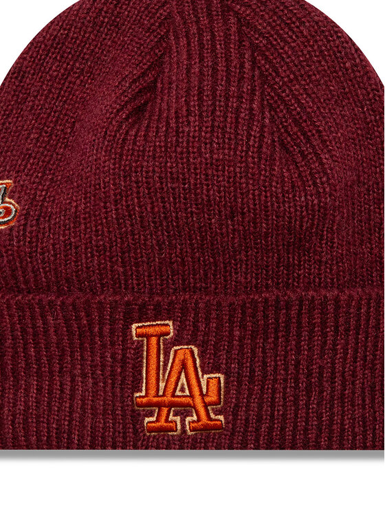 New Era Шапкa New Era LA Dodgers World Series Patch Cuff Knit Beanie 60580732 Червоний
