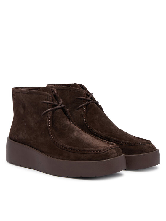 Calvin Klein Trzewiki Calvin Klein Flatf Lace Up Apr Cut Boot HW0HW03273 Brązowy ciemny