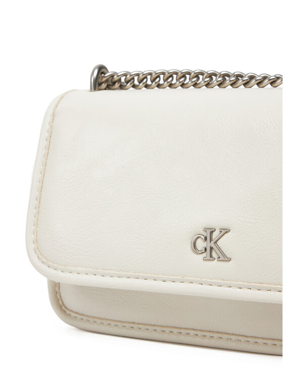 Calvin Klein Jeans Torbica Calvin Klein Jeans Chain Mini Ew Flap LV04K3085G Krem