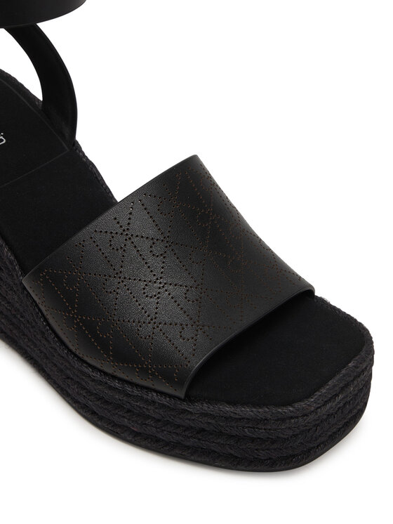 Calvin Klein Espadrile Calvin Klein Wedge Espad 70 Aop Lth HW0HW03138 Crna