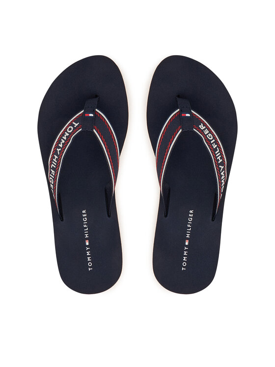 Tommy Hilfiger Flip flop Tommy Hilfiger Th Corporate Wedge Summer Sandal FW0FW09695 Bleumarin