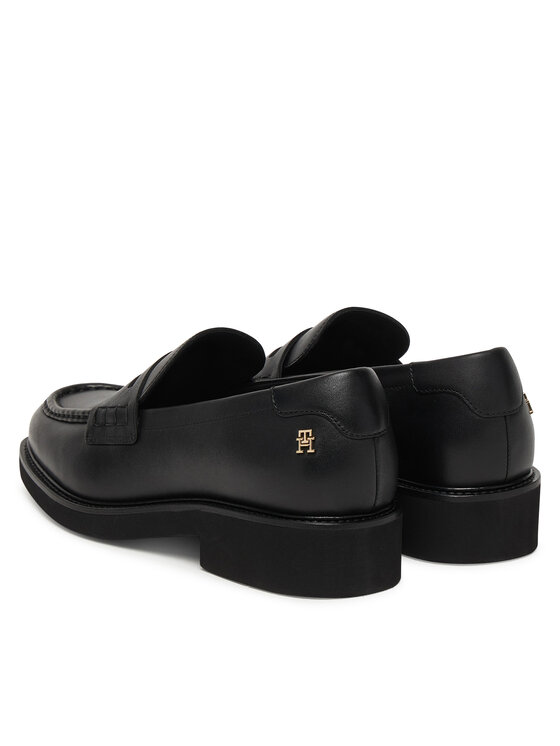 Tommy Hilfiger Loferi Tommy Hilfiger Elettra Penny Leather FW0FW09360 Melns