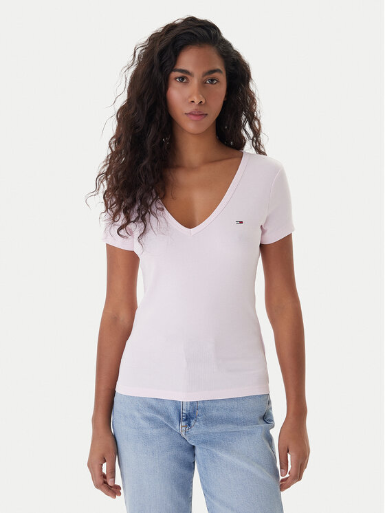 Tommy Jeans Tommy Jeans Camiseta Essential DW0DW17385 Rosa Slim Fit