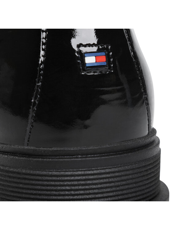 Tommy Hilfiger Īsie zābaki Tommy Hilfiger Classic Patent Chelsea Boot FW0FW05182 Melns