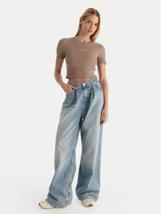 Guess Guess Camiseta V5YP08 K8RT2 Caqui Slim Fit