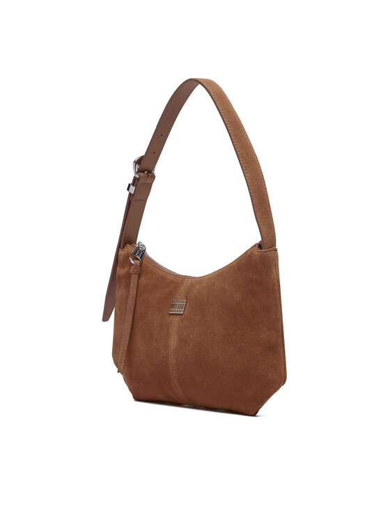 Tommy Jeans Ročna torba Tommy Jeans Tjw Slouchy Suede Shoulder Bag AW0AW18859 Rjava