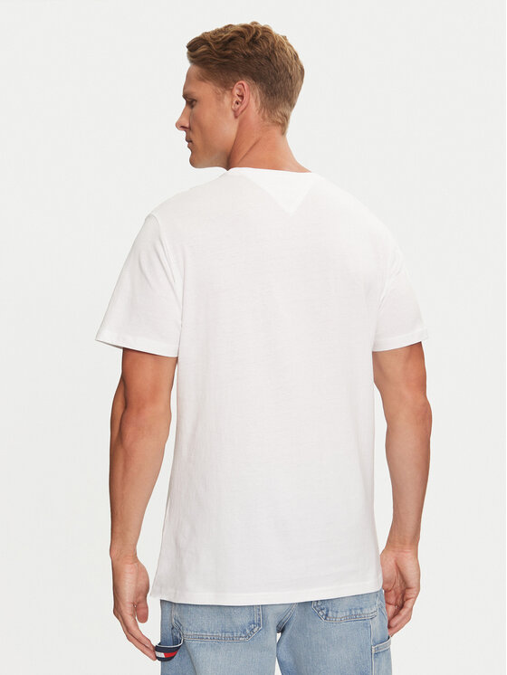 Tommy Jeans Tommy Jeans Majica Essential Flag DM0DM20740 Bela Slim Fit
