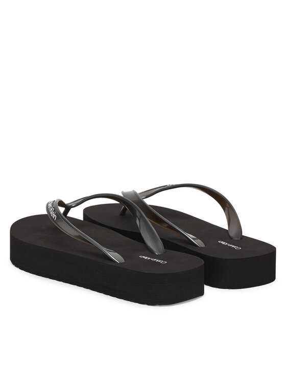 Calvin Klein Žabky Calvin Klein Flatform Flip Flop Met Tpu HW0HW03120 Černá