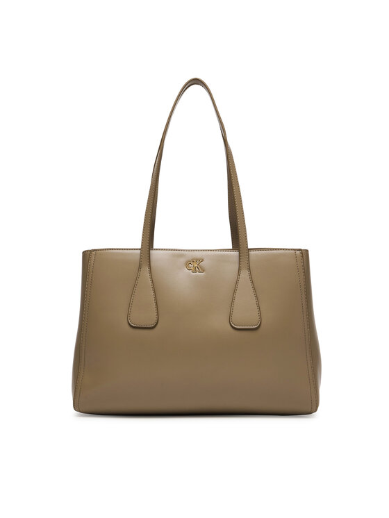 Calvin Klein Дамска чанта Calvin Klein Ck Medium Work Tote LV04F3442G Бежов