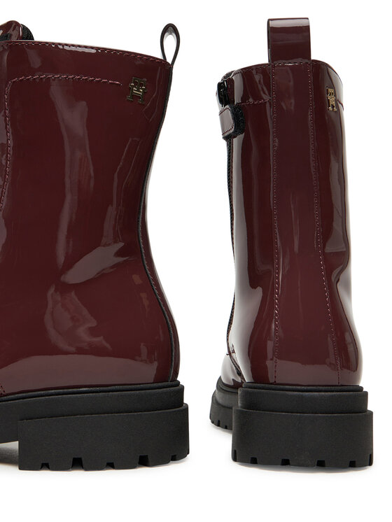 Tommy Hilfiger Trapper stila apavi Tommy Hilfiger Lace-Up Bootie T4A5-34025-0775 D Bordo