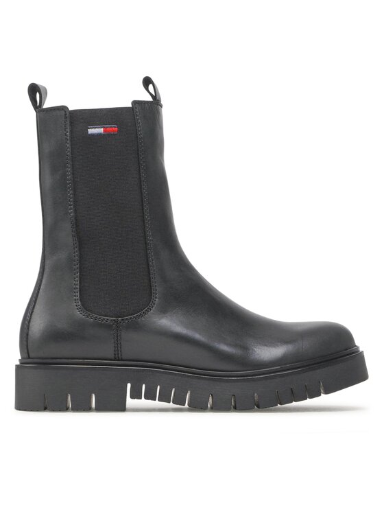 Tommy Jeans Štibletai Tommy Jeans Long Chelsea Boot EN0EN01990 Juoda