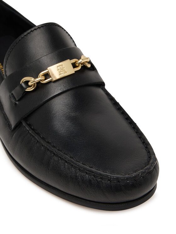 Tommy Hilfiger Lords Tommy Hilfiger Th Chain Leather Loafer FW0FW08956 Negru