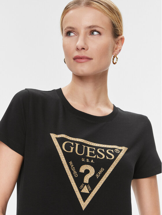 Guess Guess T-Shirt W4RI69 J1314 Μαύρο Regular Fit