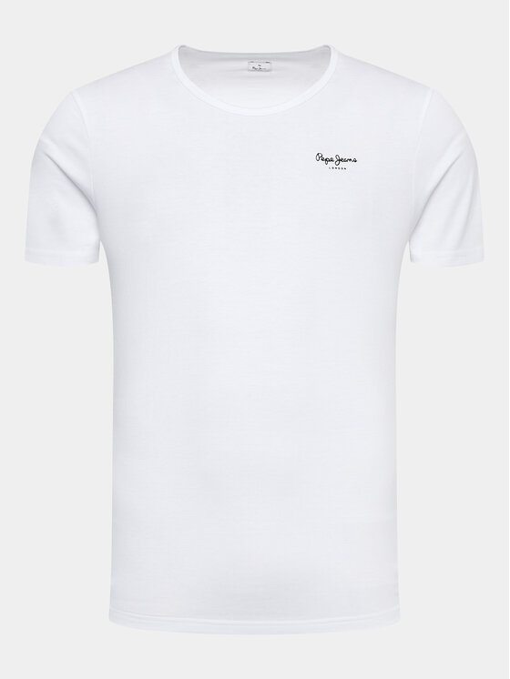 Pepe Jeans Pepe Jeans Marškinėlių komplektas Pepe Tshirt 2P PMU10976 Balta Regular Fit