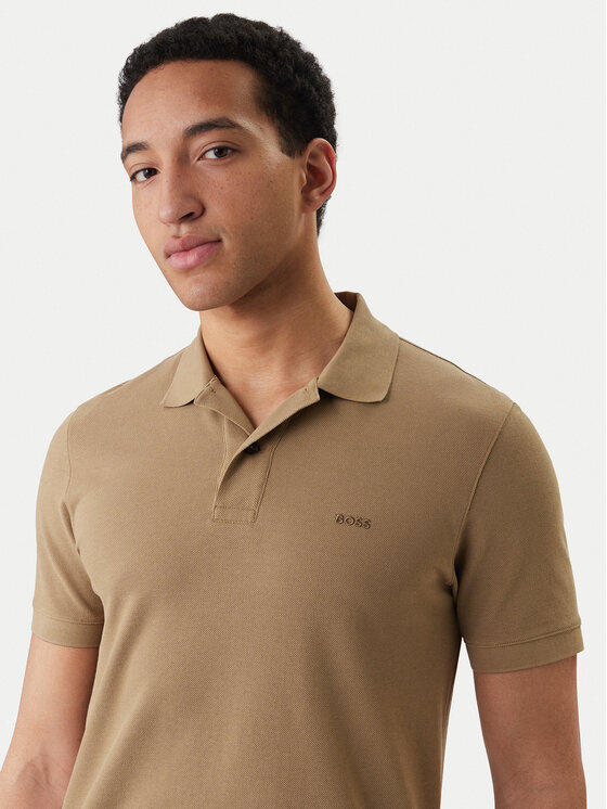 BOSS BOSS Polo Pallas 50553564 Caqui Regular Fit