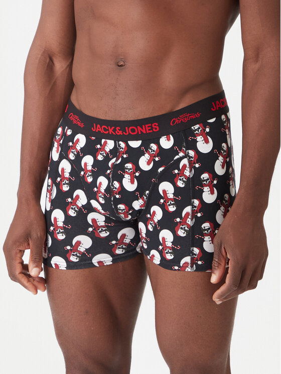 Jack & Jones Jack & Jones Набір боксерські шорти та шкарпетки Snow Skulls Giftbox 12285138 Чорний