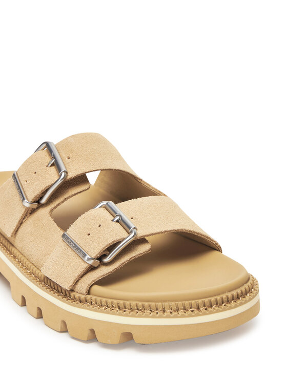 Tommy Jeans Чехли Tommy Jeans Tjw Double Strap Sandal Suede EN0EN02797 Кафяв