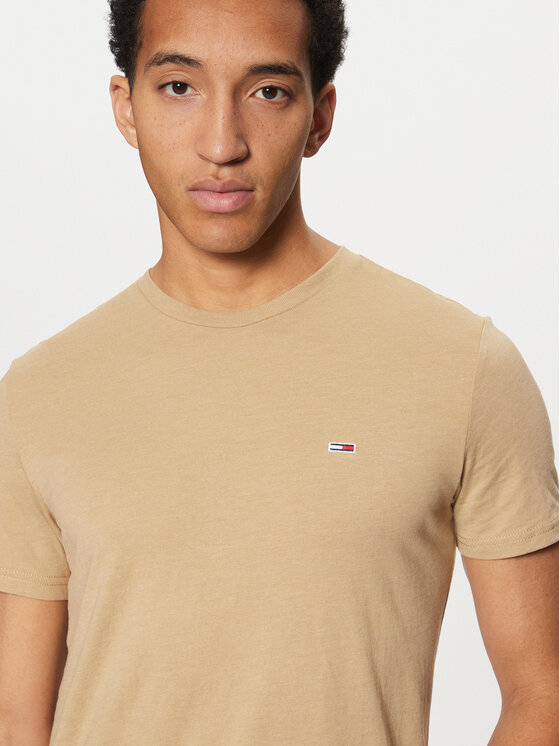 Tommy Jeans Tommy Jeans Camiseta Jaspe DM0DM20363 Beis Slim Fit