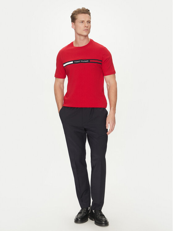 Tommy Hilfiger Tommy Hilfiger Majica Chest Insert MW0MW36498 Rdeča Regular Fit